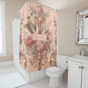 Roze Barok Rococo Bloem Morris Douchegordijn