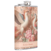 Roze Barok Rococo Bloem Morris Heupfles (Rechts)