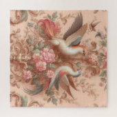 Roze Barok Rococo Bloem Morris Legpuzzel (Horizontaal)