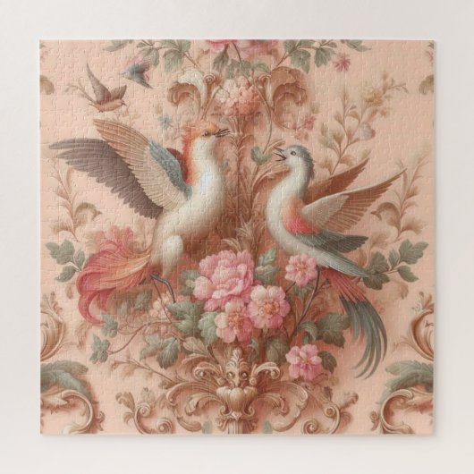 Roze Barok Rococo Bloem Morris Legpuzzel (Verticaal)