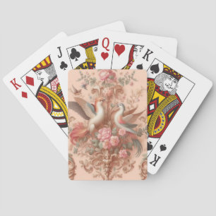 Roze Barok Rococo Bloem Morris Pokerkaarten