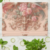 Roze Barok Rococo Bloem Morris Theedoek (Gevouwen)
