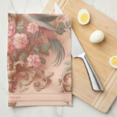 Roze Barok Rococo Bloem Morris Theedoek (Quarter Fold)