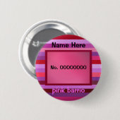 roze barrio text sjabloon ronde button 5,7 cm (Voorkant /achterkant)