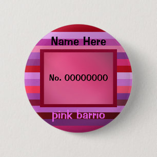 roze barrio text sjabloon ronde button 5,7 cm