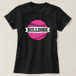 Roze Baseball/Softball Team & Player-naam & -numme T-shirt