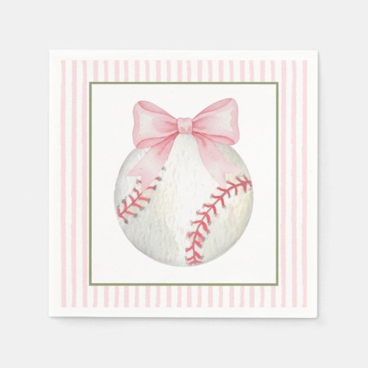 Roze Baseball Streep Servet (Voorkant)