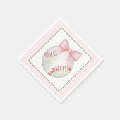 Roze Baseball Streep Servet (Hoek)