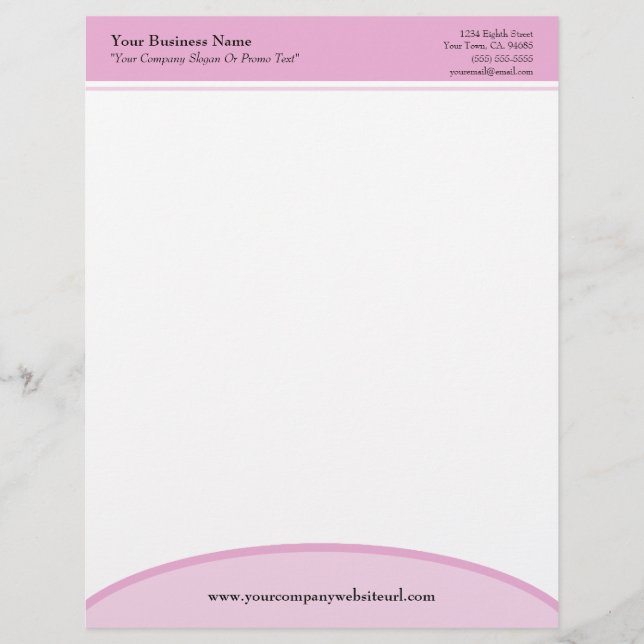 Roze Basic Professional Business Letterhead Briefhoofd (Voorkant)