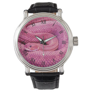 Roze Basilisk Rattlesnake Horloge
