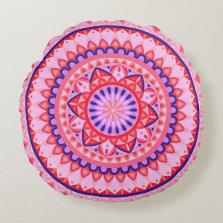 Roze Basis Mandala Rond Kussen