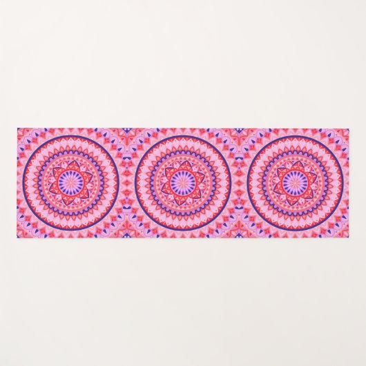 Roze Basis Mandala Yogamat (Voorkant (horizontaal))