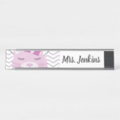 Roze basisdocenten Desk Name Bord Bureau Naambordje (Voorkant)