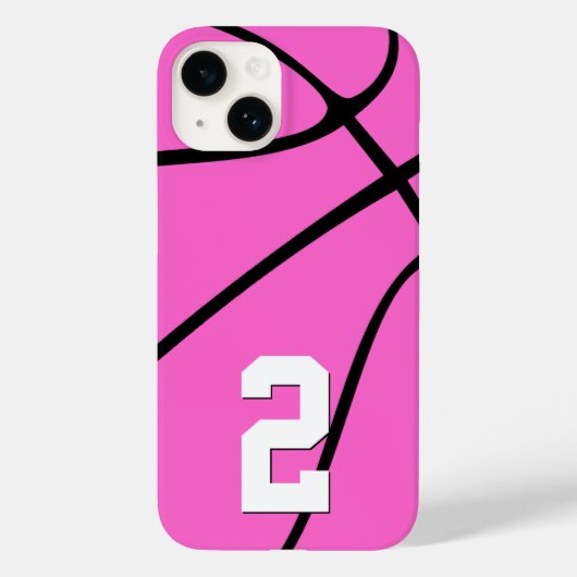 Roze Basketbal Aangepaste Speler Nummer Sport Case-Mate iPhone Case (Achterkant)