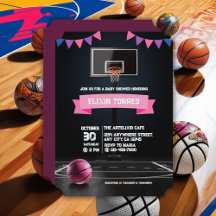 Roze Basketbal Baby Shower Feest