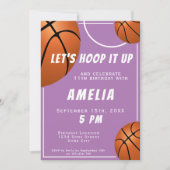 Roze Basketbal Ball Fun Sports Kids Verjaardag Kaart (Voorkant)