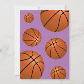 Roze Basketbal Ball Fun Sports Kids Verjaardag Kaart (Achterkant)