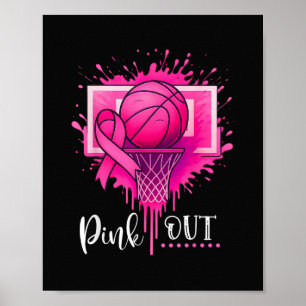 Roze Basketbal Borstkanker Bewustzijn Poster