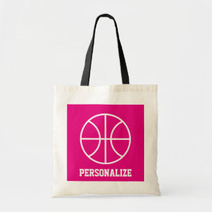 Roze basketbal canvas tas voor meisjes team en coa