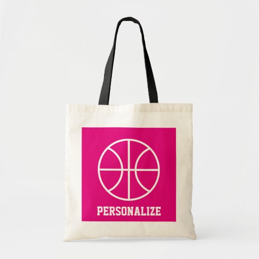 Roze basketbal canvas tas voor meisjes team en coa (Voorkant)