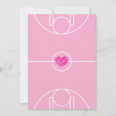 Roze Basketbal Meisje Baby Shower Uitnodiging (Achterkant)