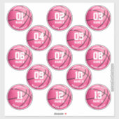roze basketbal op maat 3-inch stickers (Vel)