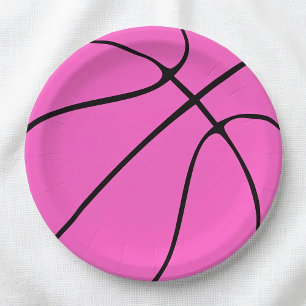 Roze Basketbal Papieren Borden Bordje