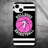 Roze Basketbal Team Naam Speler Nummer Custom Case-Mate iPhone Case