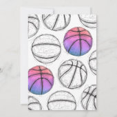 Roze Basketbal Verjaardag Uitnodiging (Achterkant)