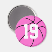 Roze Basketball Custom Jersey Number of Letters Magneet (Voorkant / Achterkant)