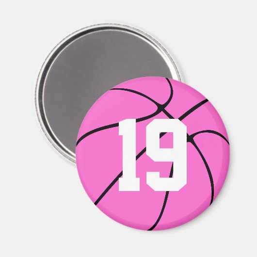 Roze Basketball Custom Jersey Number of Letters Magneet (Voorkant / Achterkant)