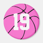 Roze Basketball Custom Jersey Number of Letters Magneet (Voorkant)