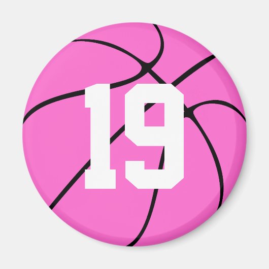 Roze Basketball Custom Jersey Number of Letters Magneet (Voorkant)