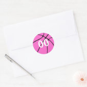 Roze Basketball Custom Number of Letters Sports Ronde Sticker (Envelop)
