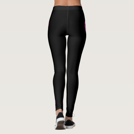 Roze Basketball Custom Team Name and Player Number Leggings (Achterkant)