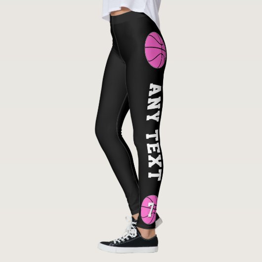 Roze Basketball Custom Team Name and Player Number Leggings (Links)