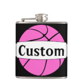 Roze Basketball Custom Team of Player Name Sports Heupfles (Voorkant)