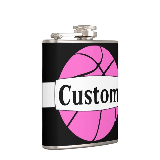 Roze Basketball Custom Team of Player Name Sports Heupfles (Rechts)