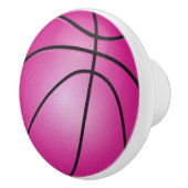 Roze Basketball Keramische Knop (Rechts)