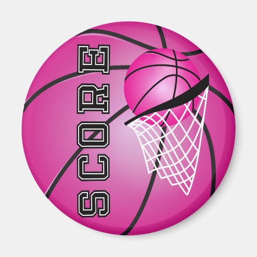 Roze Basketball Magneet (Voorkant)