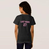 Roze Basketball | Naam en nummer DIY T-shirt (Achterkant volledig)