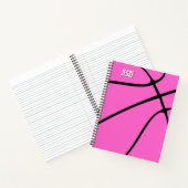 Roze Basketball Player Name of Text Custom Sports Notitieboek (Binnen)