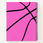 Roze Basketball Player Name of Text Custom Sports Notitieboek (Achterkant)
