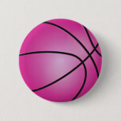 Roze Basketball Ronde Button 5,7 Cm (Voorkant)