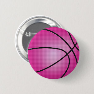 Roze Basketball Ronde Button 5,7 Cm