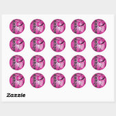 Roze Basketball Ronde Sticker (Vel)