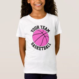 Roze Basketball Team Name, Player and Number Girls T-shirt