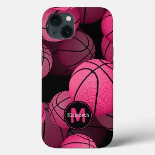 roze basketballen meisjes gepersonaliseerd Case-Mate iPhone case