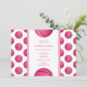 roze basketballen toneelspeelster kaart (Staand voorkant)