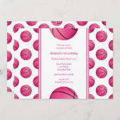 roze basketballen toneelspeelster kaart (Voorkant / Achterkant)